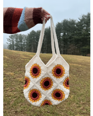 Arshlaza Sunflower Crochet Bag (White)