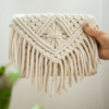 Arshlaza Macrame Small Elegant Boho Crossbody Bag (White)