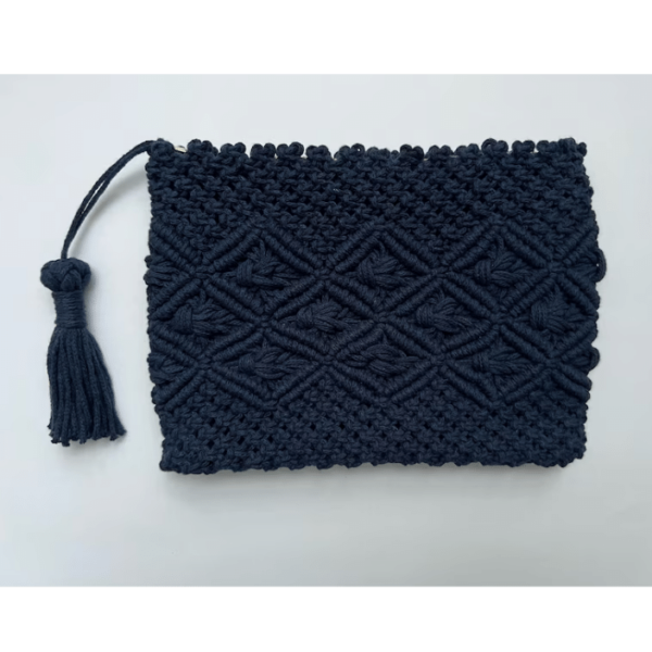 Arshlaza Macrame Stella Darkblue Cotton Clutch