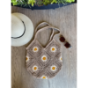 Arshlaza Crochet Large Granny Square Daisy Tote Bag