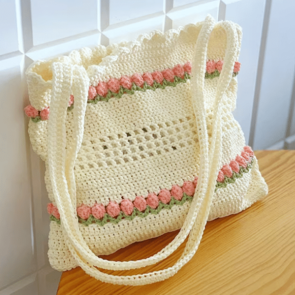 Arshlaza Crochet tulip flower bag