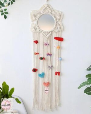 ARSHLAZA Cotton Wall Mirror with Boho Fringes