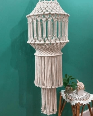 Arshlaza Macrame Handmade Chandelier Hanging Pendant Light Cover