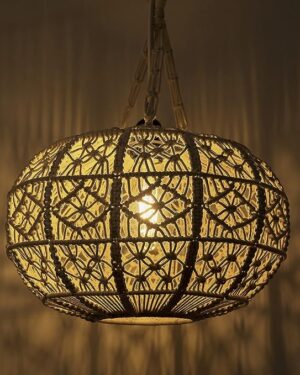 Arshlaza Macrame Handwoven Ivory Large Decor Chandelier Light Cover