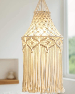 Arshlaza Macrame Lamp Shade Boho Hanging Pendant Light Cover